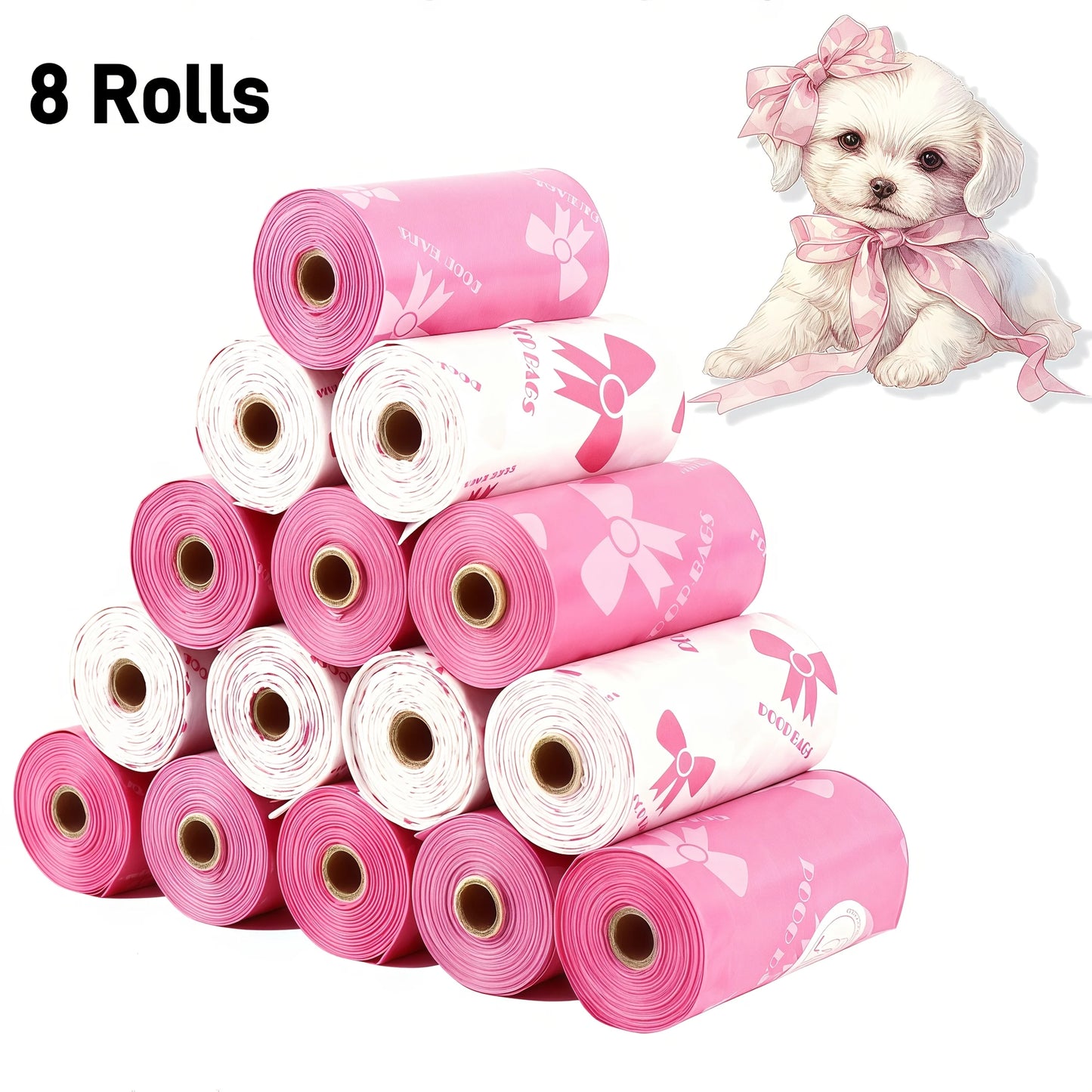 Super Thick Dog Feces Bag, Leak-Proof Polyethylene Garbage Bag, Unique Pattern, Suitable for Cats and Dogs, Cute Pet Cleaning Su
